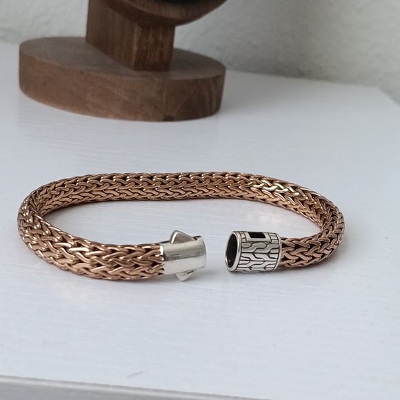 John Hardy Men's Bronze & Sterling Silver Woven Bracelet - Picture 4 of 4